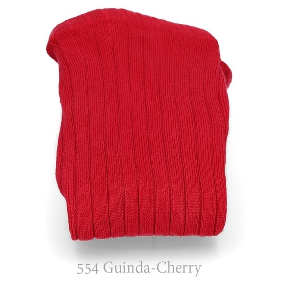 Condor Ribbed Tights In Cherry, Size 00 - Picture 4 of 4